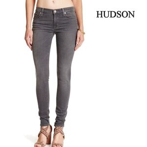 HUDSON Krista Super Skinny Jeans 5-Pocket Dungaree Denim Pants Mid-rise, Grey